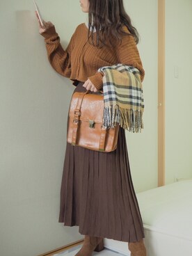 natsumi-wear さんの「・ロングニットプリーツ風スカート」を使ったコーディネート