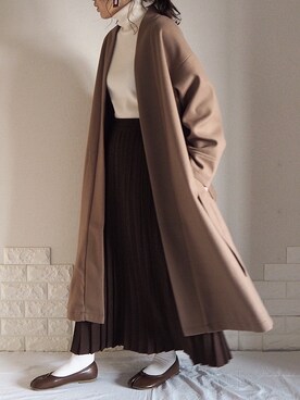 natsumi-wear さんの「・ロングニットプリーツ風スカート」を使ったコーディネート