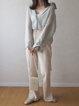 「axes femme（アクシーズファム）のアイテム（ショルダーバッグ）」を使った、natsumi-wear さん（レディース・161cm）の春コーディネート