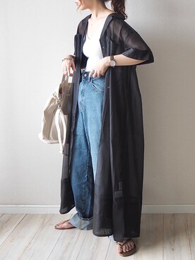natsumi-wear さんの「ハイライズワイドストレートジーンズ」を使ったコーディネート