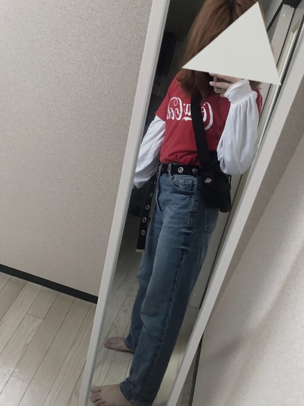 「GUのアイテム（デニムパンツ、その他）」を使った、えmさん（レディース・158cm）の冬コーディネートの1枚目の写真