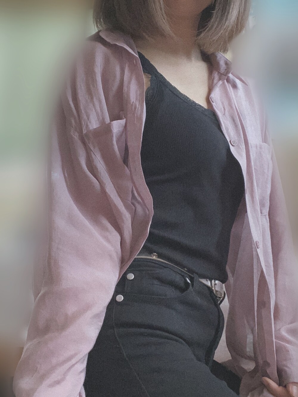 「UNIQLOのアイテム（キャミソール、ブラック系）」を使った、えmさん（レディース・158cm）の夏コーディネートの1枚目の写真