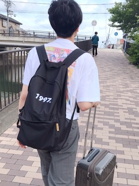 「youthloser」｜「アイテム（スラックス）」を使った、ら ら そさん（メンズ・173cm）の夏コーディネート