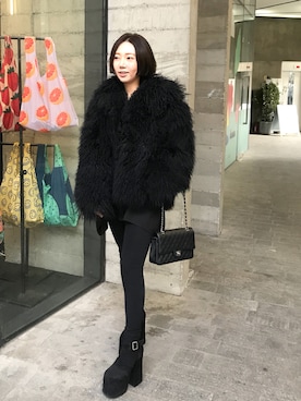 「UNIF（ユニフ）のアイテム（サンダル）」を使った、sojinhanさん（レディース・160cm）の春コーディネート