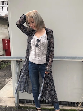 「アイテム（タンクトップ、グレー系）」を使った、ENVYM_MADOKAさん（レディース・164cm）の春コーディネート