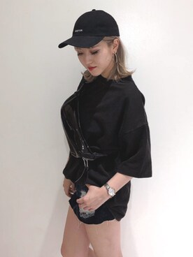「envym_staff」｜「アイテム（帽子）」を使った、ENVYM_MADOKAさん（レディース・165cm）の夏コーディネート