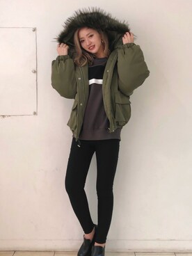「ENVYM（アンビー）のアイテム（ブルゾン）」を使った、ENVYM_MADOKAさん（レディース・164cm）の秋コーディネート
