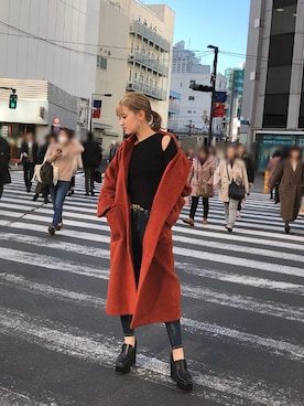 「ENVYM（アンビー）のアイテム（その他アウター）」を使った、ENVYM_MADOKAさん（レディース・164cm）の冬コーディネート