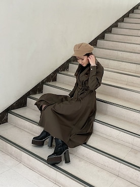 「ENVYM（アンビー）のスウィッチングステッチブーツ（ブーツ）」を使った、ENVYM_MADOKAさん（レディース・164cm）の秋コーディネート