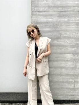 「envym_staff」｜「アイテム（その他アウター）」を使った、ENVYM_MADOKAさん（レディース・164cm）の春コーディネート