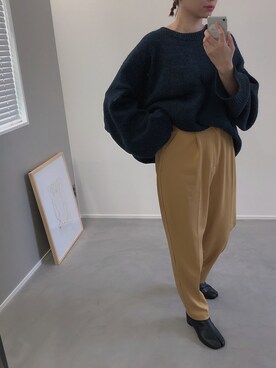 「旦那さんのを借りました」｜haruna131さん（レディース・158cm）の冬コーディネート