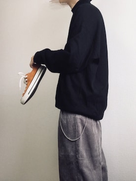 「アイテム（ウォレットチェーン、ホワイト系）」を使った、颯人さん（メンズ・170cm）の冬コーディネート