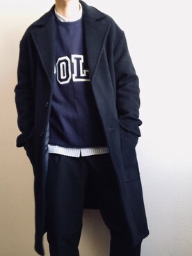 「Polo Ralph Lauren」｜「アイテム（チェスターコート）」を使った、颯人さん（メンズ・170cm）の春コーディネート