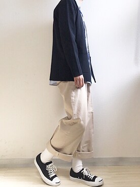「CONVERSE（コンバース）のCONVERSE コンバース ジャック パーセル / JACK PURCEL（スニーカー）」を使った、颯人さん（メンズ・170cm）の春コーディネート