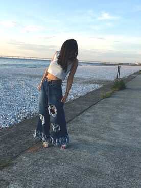 「海」｜「アイテム（その他トップス）」を使った、ｕｒａｒａさん（レディース・154cm）の夏コーディネート