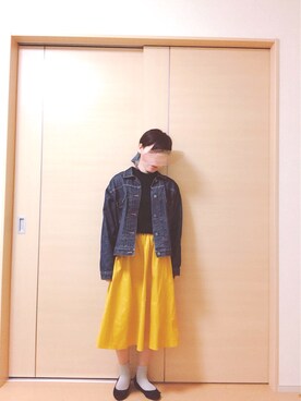「w closet」｜「アイテム（デニムジャケット）」を使った、こばさん（レディース・148cm）の春コーディネート