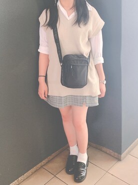 「秋先取りコーデ」｜「アイテム（キャスケット）」を使った、HITOMIさん（レディース・161cm）の春コーディネート
