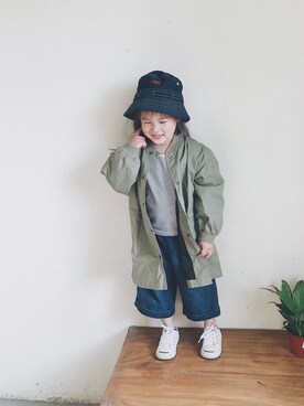 「no brand（ノーブランド）のアイテム（ナイロンジャケット）」を使った、lemonwongさん（キッズ・90cm）の春コーディネート