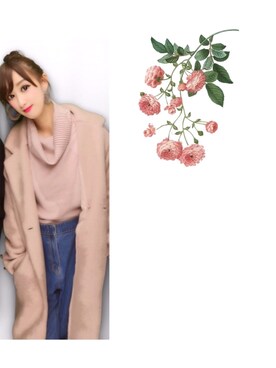 「ENVYM（アンビー）のアイテム（チェスターコート）」を使った、ほのかさん（レディース・164cm）の冬コーディネート