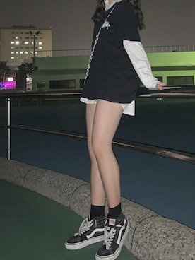 「5（ファイブ）のアイテム（トップス）」を使った、kJさん（レディース・166cm）の春コーディネート