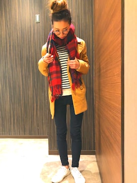 「GAP（ギャップ）のアイテム（ピーコート）」を使った、kaochiさん（レディース・159cm）の冬コーディネート