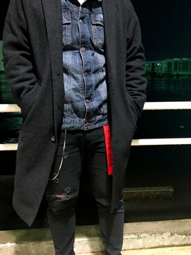 「tk.TAKEO KIKUCHI」｜「アイテム（財布/小物）」を使った、shionさん（メンズ・178cm）の冬コーディネート