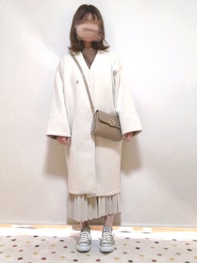 「fifth（フィフス）のプリーツロングマキシスカート（スカート）」を使った、ayakaさん（レディース・154cm）の冬コーディネート