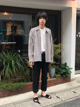 「superNova.（スーパーノヴァ）のアイテム（パンツ）」を使った、DAIKIさん（メンズ・189cm）の夏コーディネート