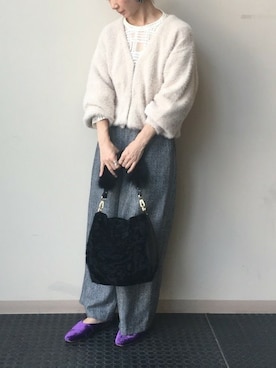 「ベロア」｜「アイテム（サロペット/オーバーオール）」を使った、nano・universe lady's webeditorさん（レディース・158cm）の秋コーディネート