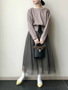 「アイテム（クラッチバッグ、その他）」を使った、nano・universe lady's webeditorさん（レディース・158cm）の秋コーディネート