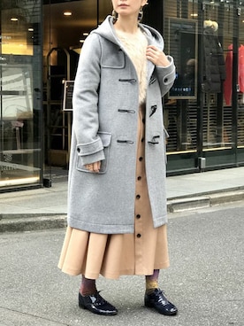 「NANO universe（ナノユニバース）のアイテム（ダッフルコート）」を使った、nano・universe lady's webeditorさん（レディース・158cm）の秋コーディネート