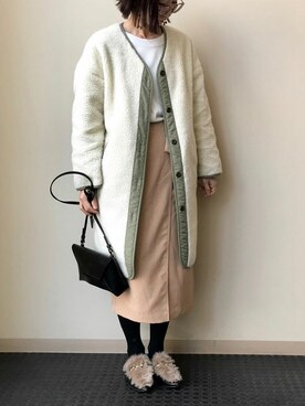 「Alpha Industries（アルファインダストリーズ）のアイテム」を使った、nano・universe lady's webeditorさん（レディース・158cm）の冬コーディネート