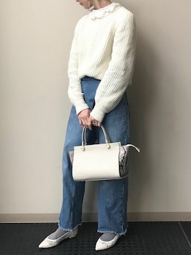 「NANO universe（ナノユニバース）のアイテム（パンプス）」を使った、nano・universe lady's webeditorさん（レディース・158cm）の冬コーディネート