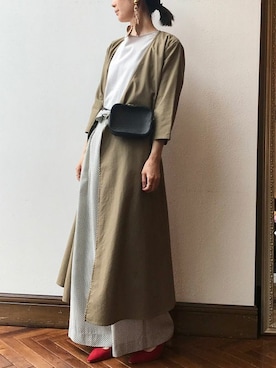 「アースカラー」｜「アイテム（ワンピース/ドレス）」を使った、nano・universe lady's webeditorさん（レディース・158cm）の春コーディネート