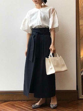 「HASHIBAMI（ハシバミ）のアイテム」を使った、nano・universe lady's webeditorさん（レディース・158cm）の春コーディネート