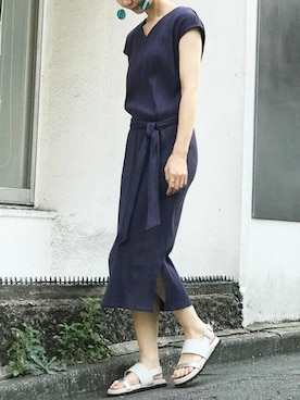 「フェススタイル」｜「アイテム（ワンピース/ドレス）」を使った、nano・universe lady's webeditorさん（レディース・158cm）の夏コーディネート