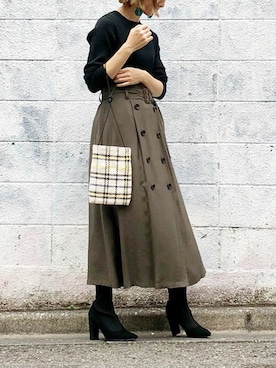 「黒ニット」｜nano・universe lady's webeditorさん（レディース・158cm）の秋コーディネート