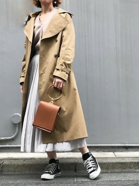 「NANO universe（ナノユニバース）のアイテム（トレンチコート）」を使った、nano・universe lady's webeditorさん（レディース・158cm）の冬コーディネート