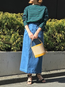 「CHEMBUR（チェンバー）のCHEMBUR/TWO-ST ANCLE 70（サンダル）」を使った、nano・universe lady's webeditorさん（レディース・158cm）の冬コーディネート