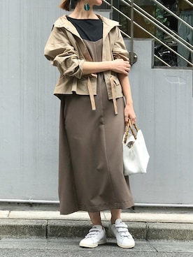 「アースカラー」｜「アイテム（ワンピース/ドレス）」を使った、nano・universe lady's webeditorさん（レディース・158cm）の春コーディネート