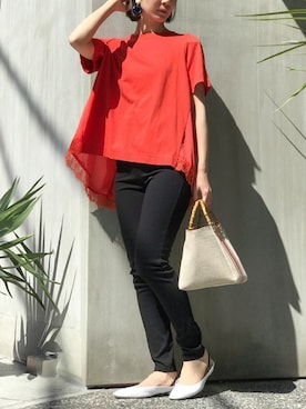 「黒パンツ」｜nano・universe lady's webeditorさん（レディース・158cm）の春コーディネート