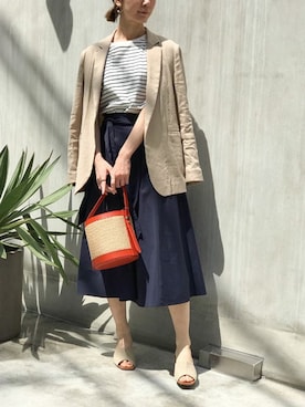 「NANO universe（ナノユニバース）のアイテム（タンクトップ）」を使った、nano・universe lady's webeditorさん（レディース・158cm）の春コーディネート