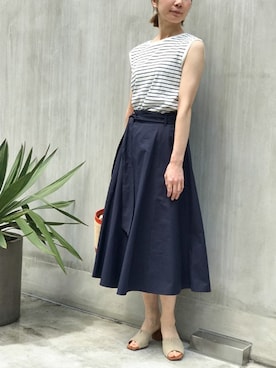 「NANO universe（ナノユニバース）のアイテム（タンクトップ）」を使った、nano・universe lady's webeditorさん（レディース・158cm）の春コーディネート