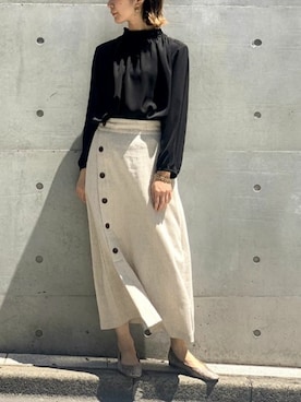 「おでかけ」｜「アイテム（パンプス）」を使った、nano・universe lady's webeditorさん（レディース・158cm）の春コーディネート