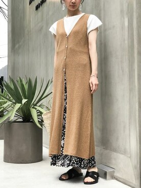 「Fatima morocco（ファティマモロッコ）のアイテム（かごバッグ）」を使った、nano・universe lady's webeditorさん（レディース・158cm）の春コーディネート