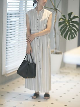 「おでかけ」｜「アイテム（ワンピース/ドレス）」を使った、nano・universe lady's webeditorさん（レディース・158cm）の夏コーディネート