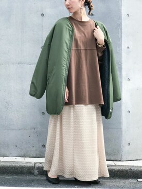 「NANO universe（ナノユニバース）のアイテム（ブルゾン）」を使った、nano・universe lady's webeditorさん（レディース・158cm）の秋コーディネート