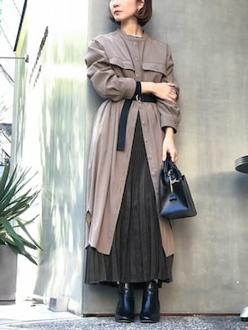 「HASHIBAMI（ハシバミ）のアイテム（バッグ）」を使った、nano・universe lady's webeditorさん（レディース・158cm）の秋コーディネート