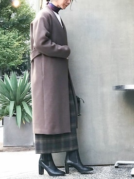 「PENDLETON（ペンドルトン）のアイテム（スカート）」を使った、nano・universe lady's webeditorさん（レディース・158cm）の秋コーディネート