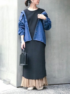 「HALIN（ハリン）のアイテム」を使った、nano・universe lady's webeditorさん（レディース・158cm）の冬コーディネート